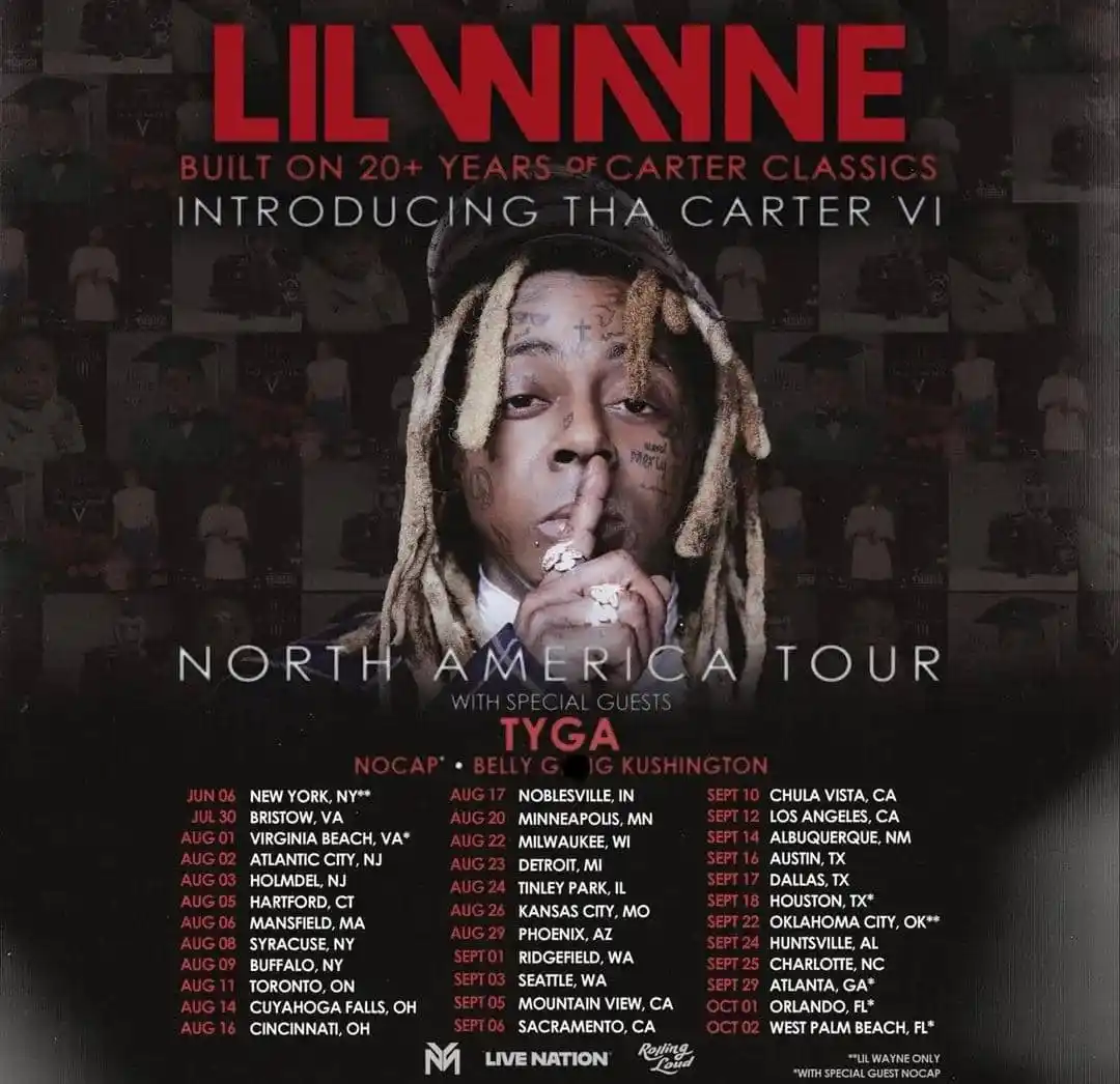 Image from 🇺🇸T₹AP_HoμSe𓃵: *Lil Wayne* announces the ‘Introducing Tha Carter VI Tour, featuring *...