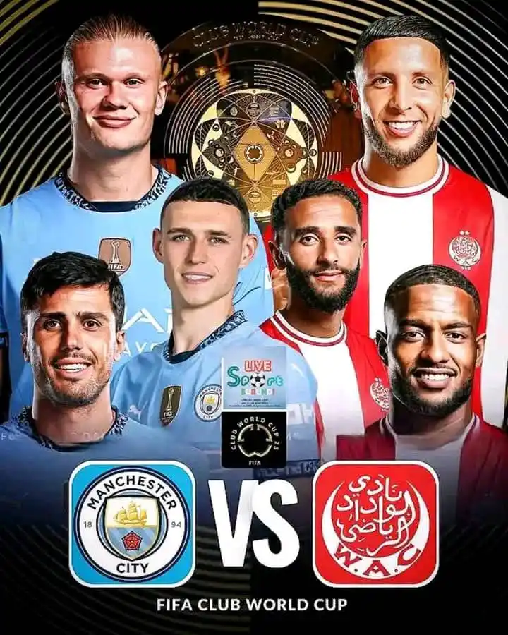 Image from CLUB WORLD CUP: 🏴Manchester City 🆚 Wydad Casablanca 🗓️ Wednesday, 18 J...