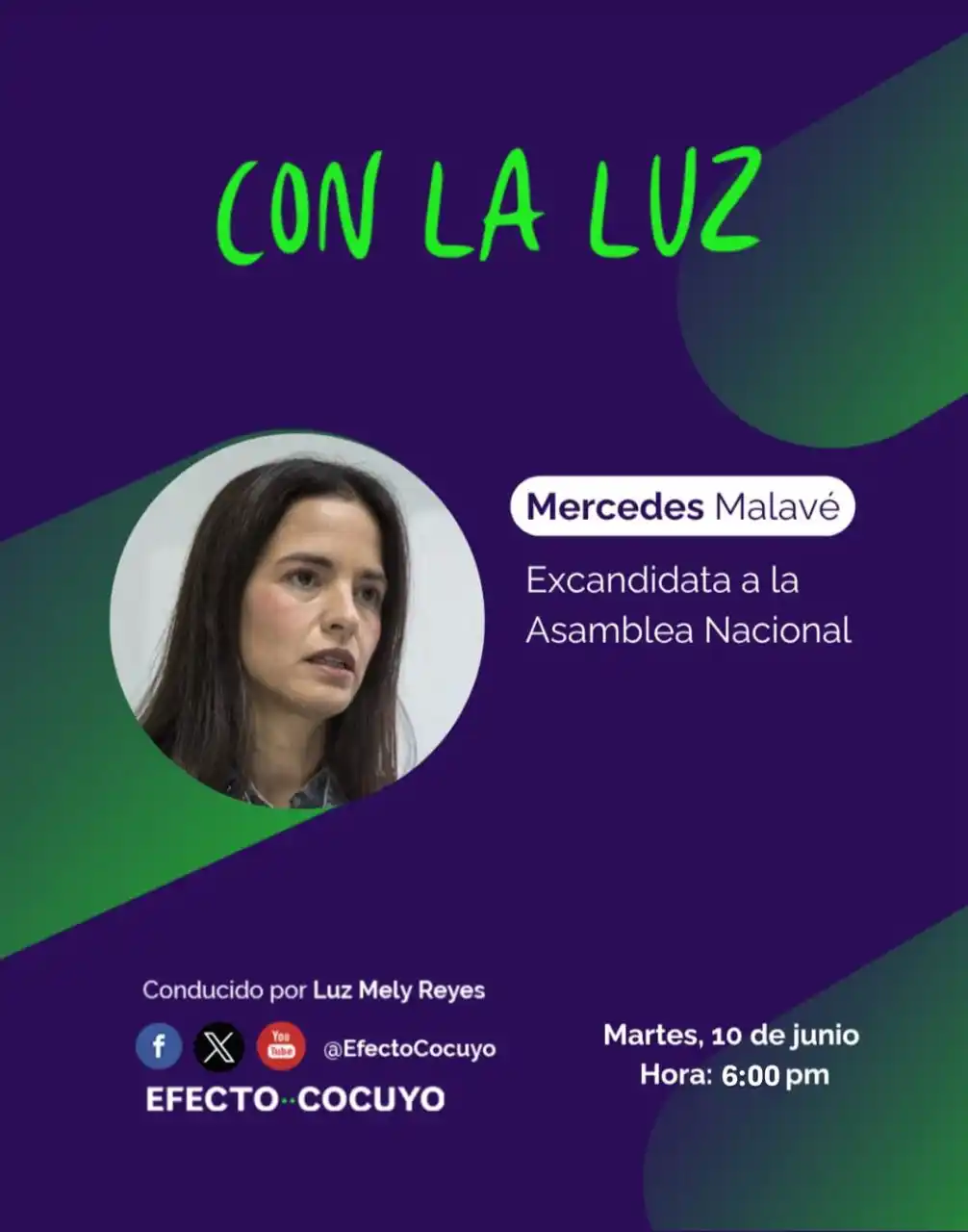 Image from Efecto Cocuyo: Nuestra directora @LuzMelyReyes conversará con @mercedesmalave, sobre ...