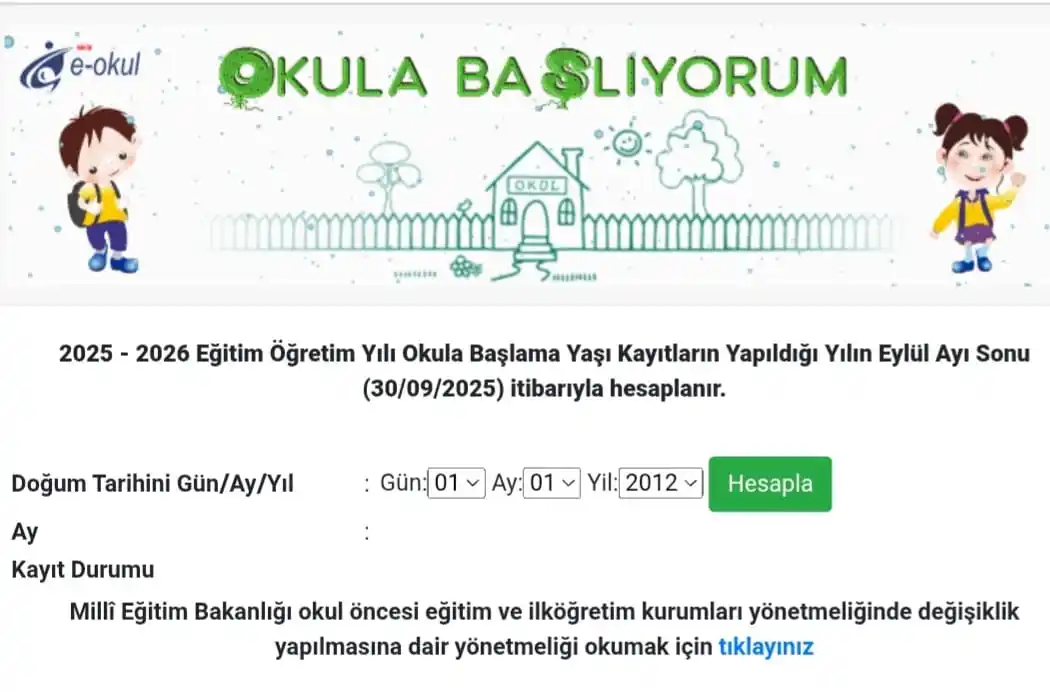 Image from Web'de Öğren Platformları: ♨️Okula Başlama Kayıt Yaşı Hesaplama✏ ✔2025-2026 öğretim yılında İlko...