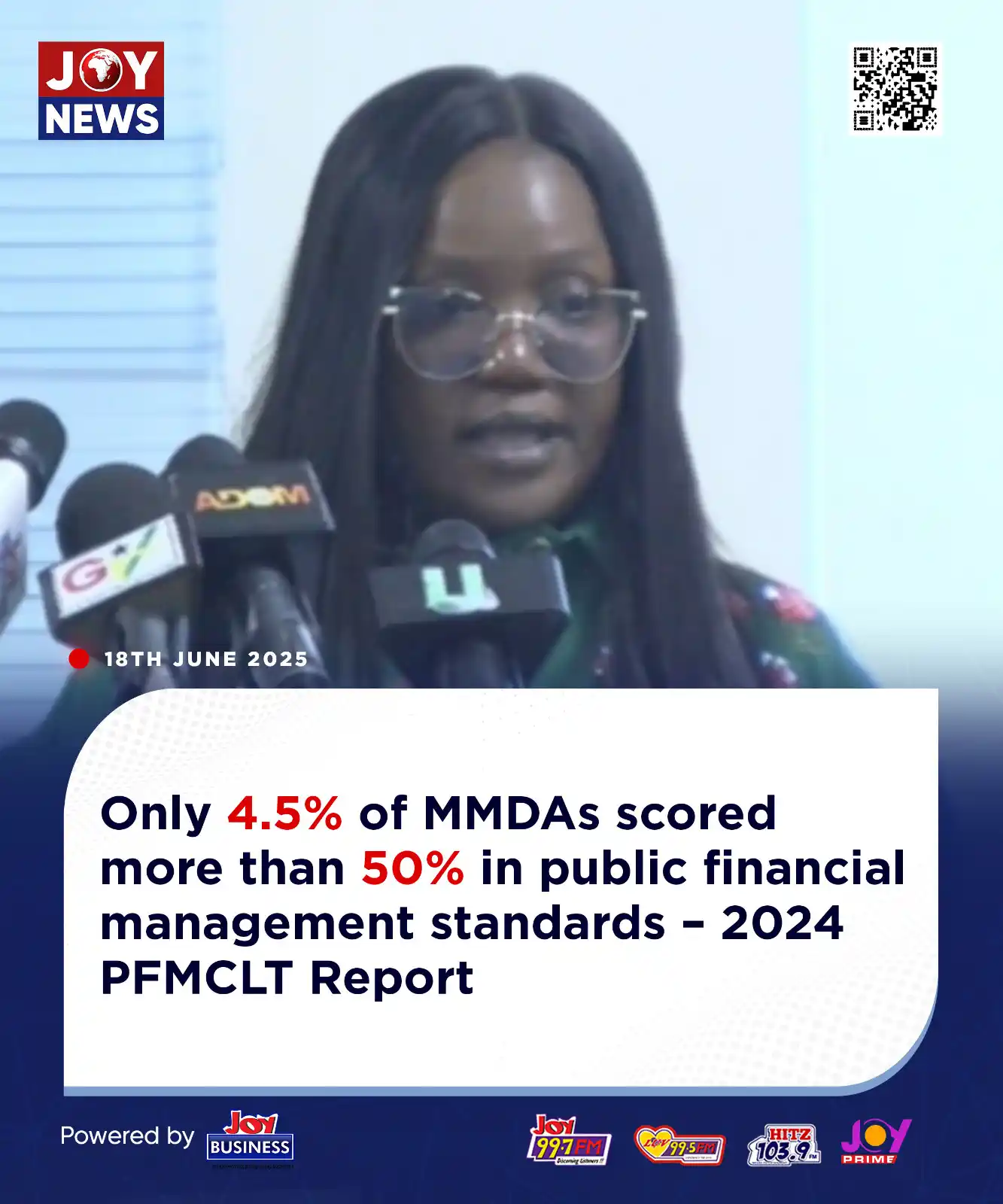 Image from Myjoyonline: Only 4.5% of MMDAs scored more than 50% in public financial management...