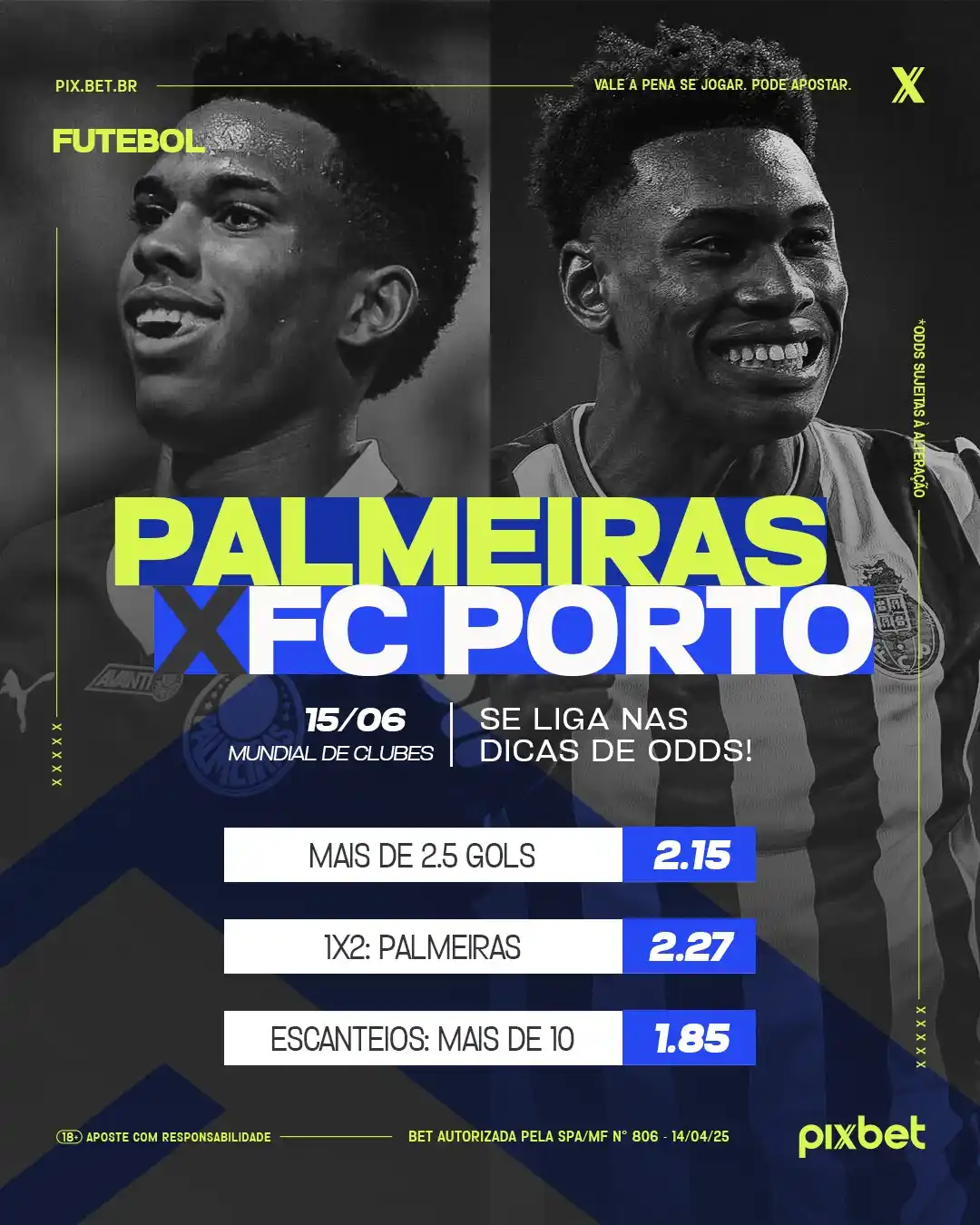 Image from Canal Pixbet Oficial: ⚡ Partida imperdível: Palmeiras x Porto! Corre pra dar aquela olhada ...