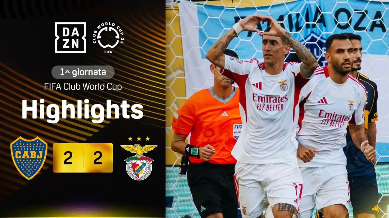 Image from DAZN Italia: Rimonta BENFICA e l'espulsione di BELOTTI: Boca Juniors-Benfica 2-2 🟥...