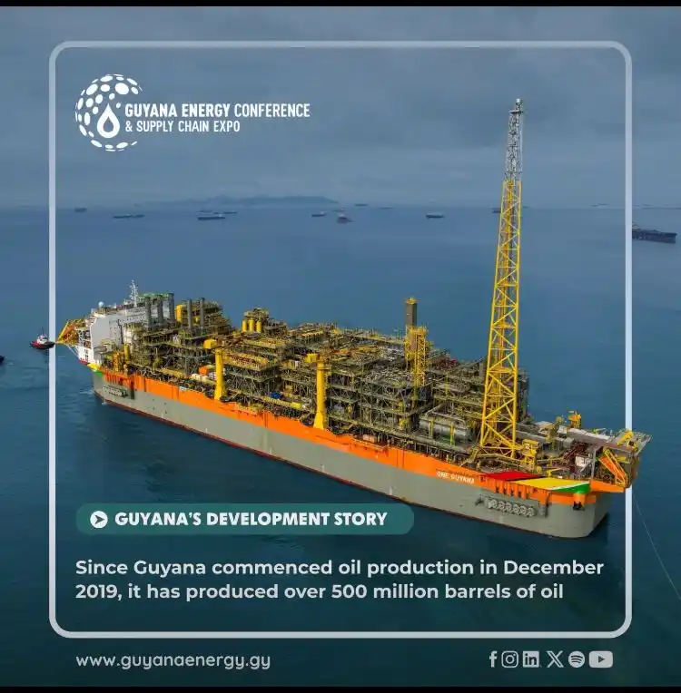 Image from African & Caribbean Energy Network : Since commencing oil production in December 2019, Guyana has reached a...