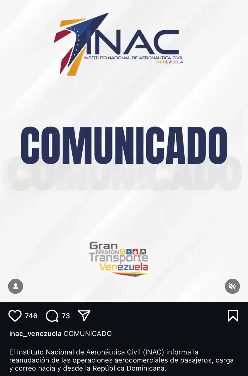 Image from Canal Informativo: ✈️🇻🇪🇩🇴 Anunciaron la *reactivación de vuelos entre Venezuela y Rep...