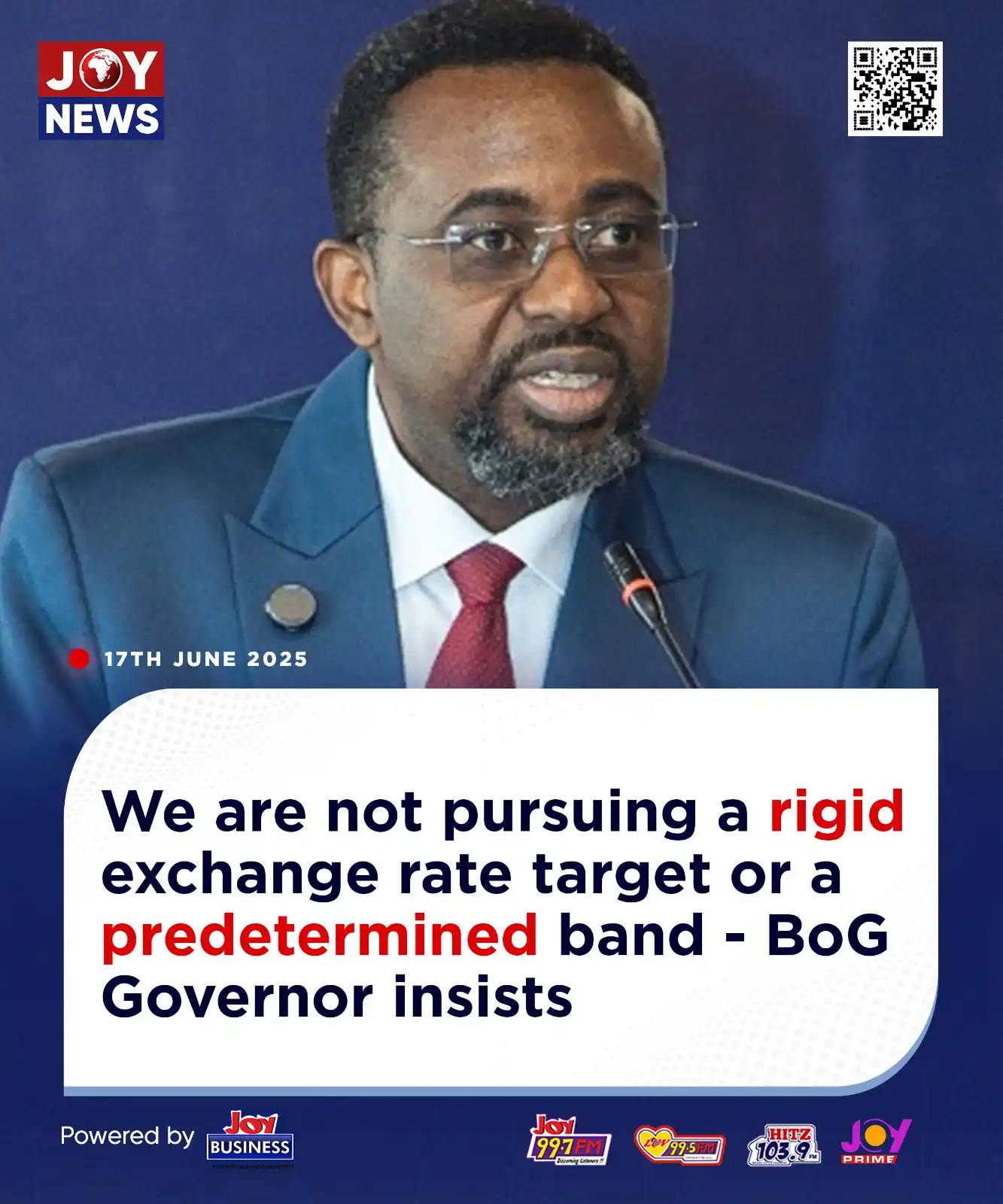 Image from Myjoyonline: We are not pursuing a rigid exchange rate target or a predetermined ba...