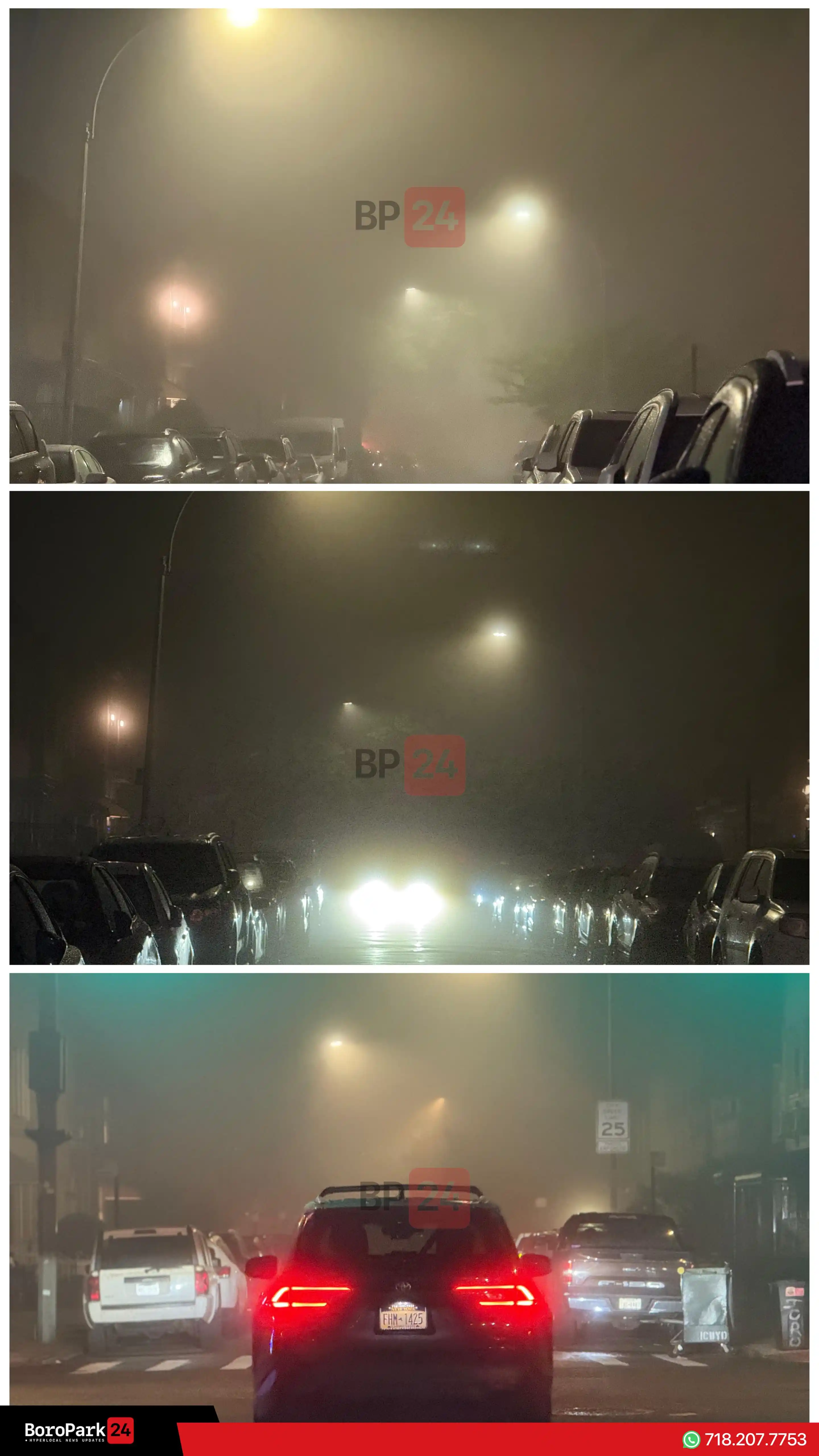 Image from BoroPark24: A heavy fog blanketed the streets of Boro Park last night, with rain l...