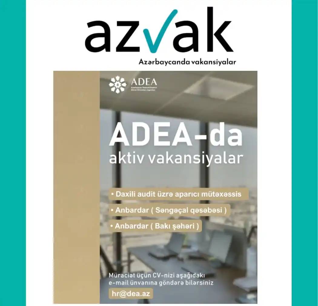 Image from AzVak.az: *Azərbaycan Respublikasının Dövlət Ehtiyatları Agentliyi aşağıdakı vəz...