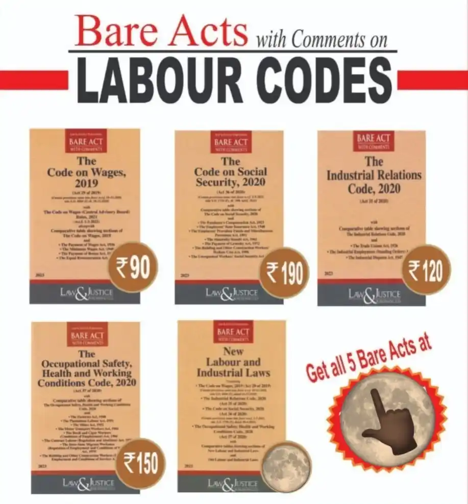 Image from LABOUR LAW REPORTER: *Bare Acts with Comments on LABOUR CODES* ❇️ Payment Link - https://l...