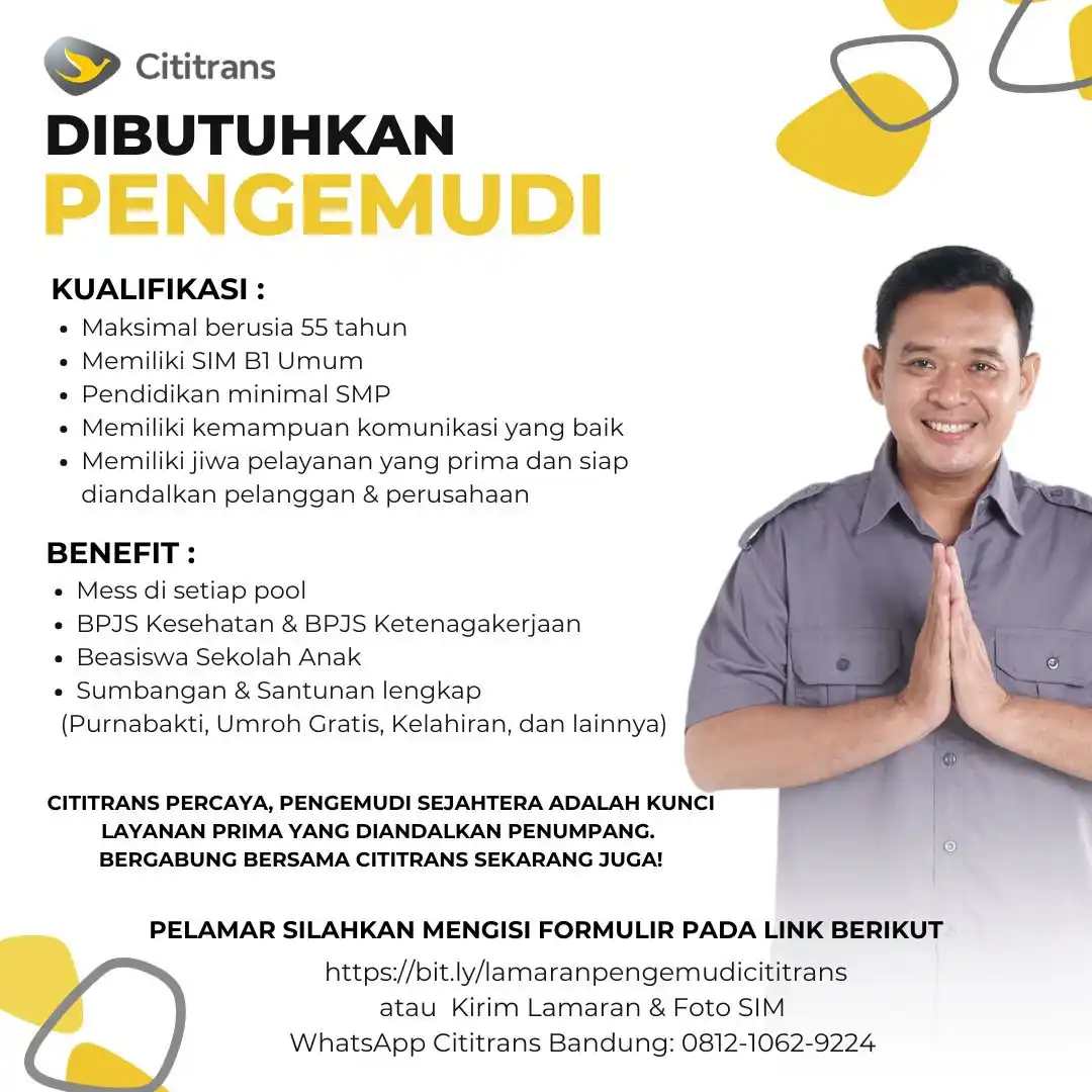 Image from Loker Karawang Cikarang Jabodetabek: Cititrans Posisi : Pengemudi Penempatan : Seluruh Indonesia (domisili ...