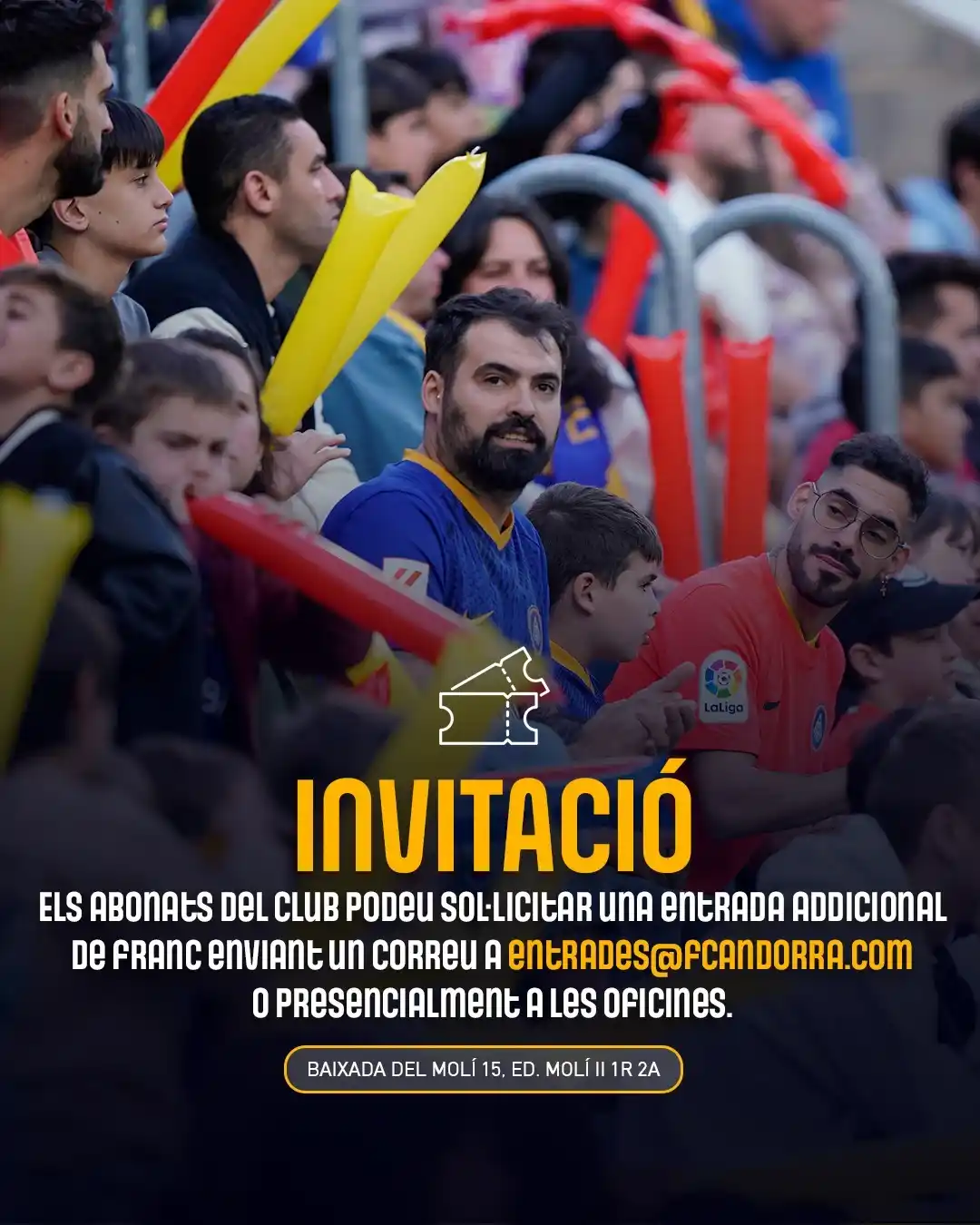 Image from FC Andorra: 🎟️ Els abonats podran accedir al partit de diumenge amb el carnet de ...