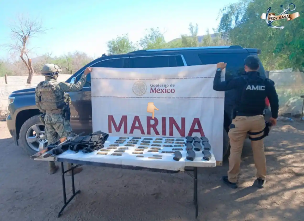 Image from Secretaría de Marina: En coordinación con AMIC aseguramos material ilícito en inmediaciones ...