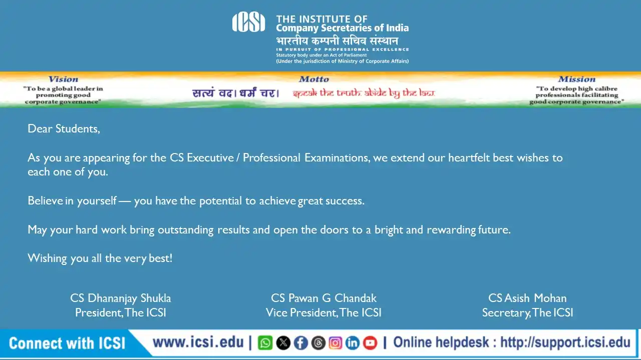 Image from The Institute of Company Secretaries of India (ICSI): <a class="text-blue-500 hover:underline cursor-pointer" href="/hashtag...