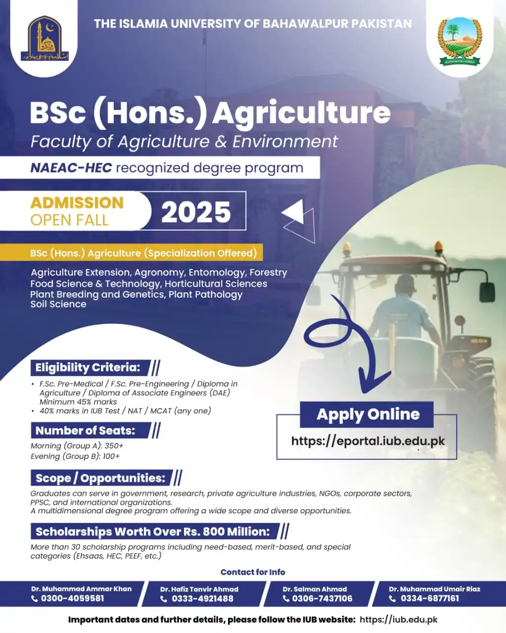 Image from The Islamia University of Bahawalpur Pakistan: IUB Admission Open FALL 2025 🌾 B.Sc. (Hons.) Agriculture Apply on the...