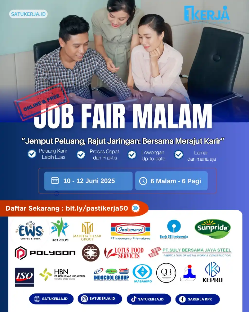 Image from Loker Karawang Cikarang Jabodetabek: Lowongan Kerja ga pernah kenal waktu. Yuk, ikutan Job Fair Malam – Kam...