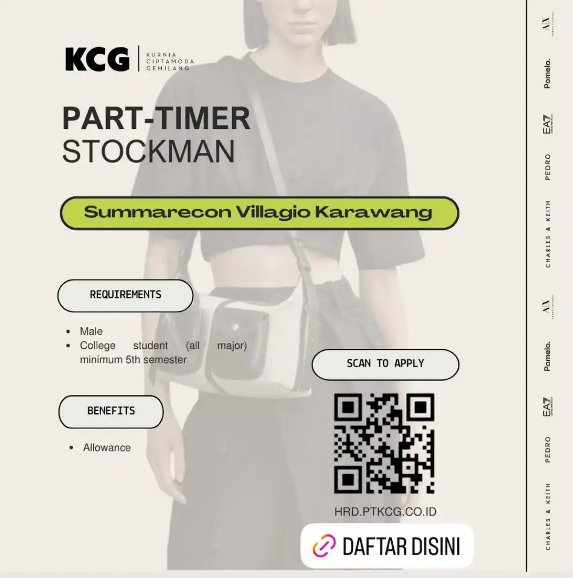 Image from Loker Karawang Cikarang Jabodetabek: Lowongan Kerja Kurnia Ciptamoda Gemilang (KCG) Posisi : Part-Timer St...
