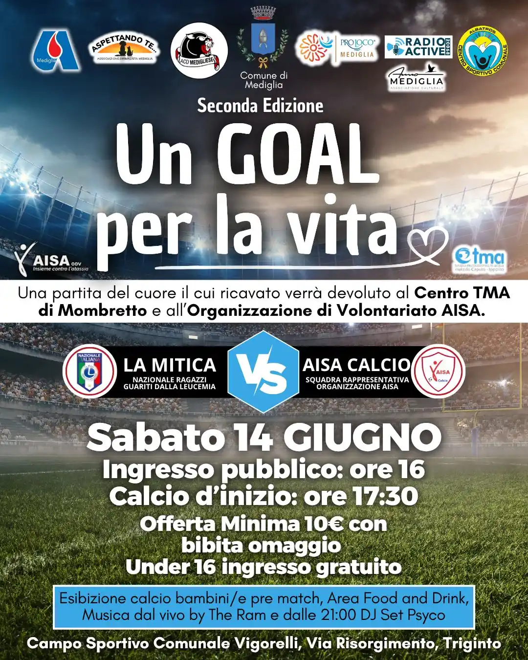 Image from Comune di Mediglia: 🎉✨️🌞😎MEDIGLIA SUMMER FESTIVAL 2025😎🌞✨️🎉 ⚽ Sabato 14 Giugno: Un G...