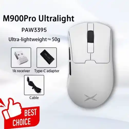 Image from Caça Preço Do Rocha !: MOUSE GAMER SEM FIO Delux m900pro PAW3395, Sem base de carregamento (B...