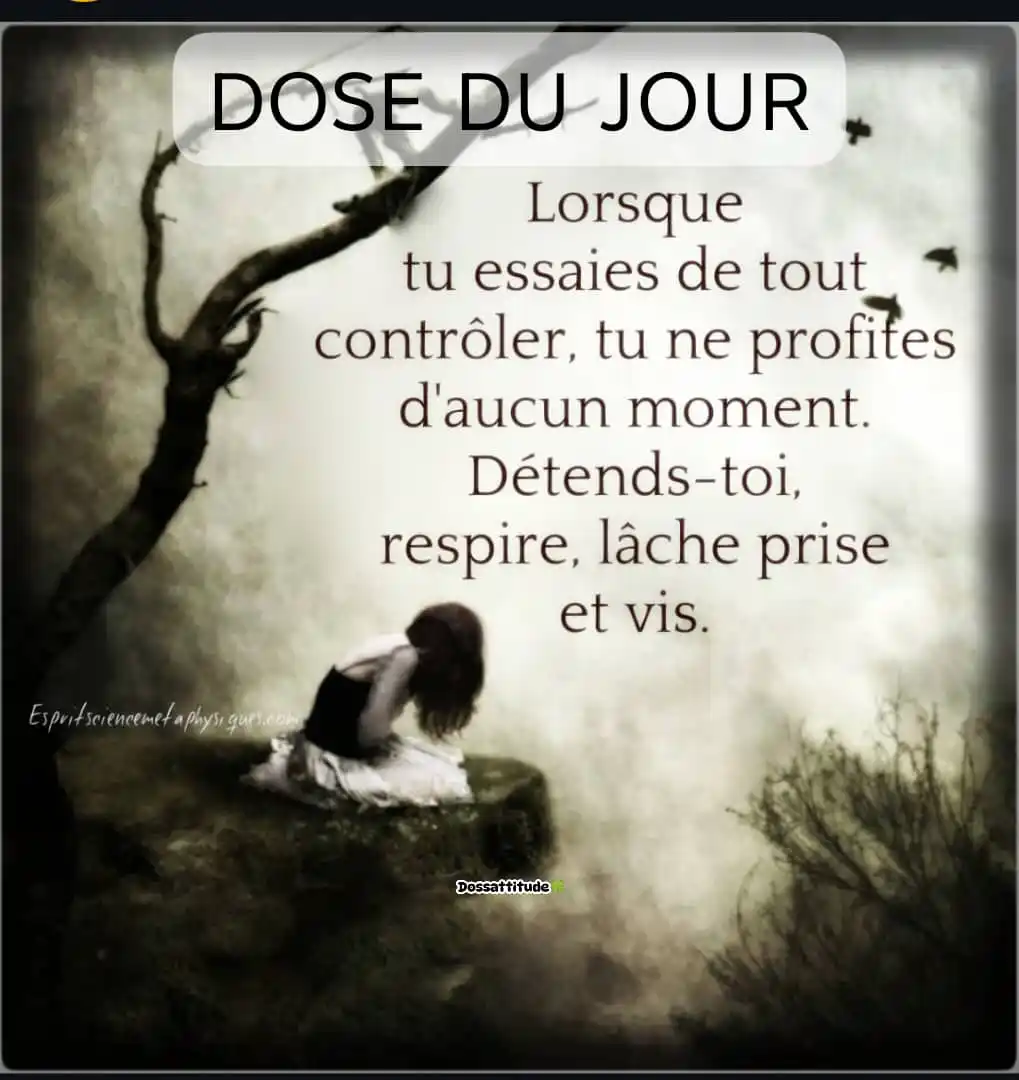 Image from VITAMINE MENTALE 🤗: 🧘🏽 Ne laissez pas le besoin de tout contrôler voler la magie du mome...