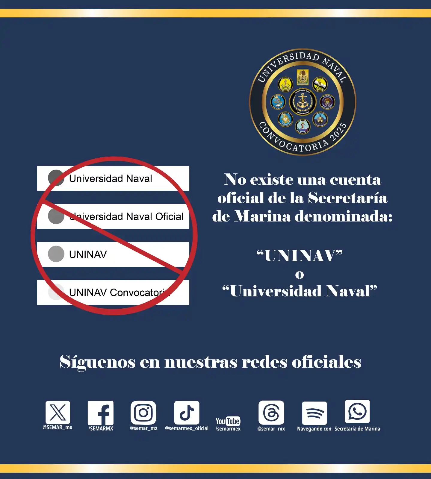 Image from Secretaría de Marina: 🚫 ¡No te dejes engañar!  La <a class="text-blue-500 hover:underline c...