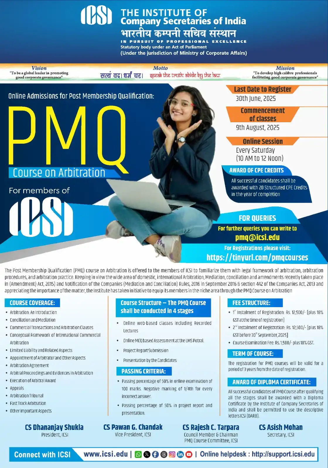Image from The Institute of Company Secretaries of India (ICSI): Register Now for <a class="text-blue-500 hover:underline cursor-pointe...