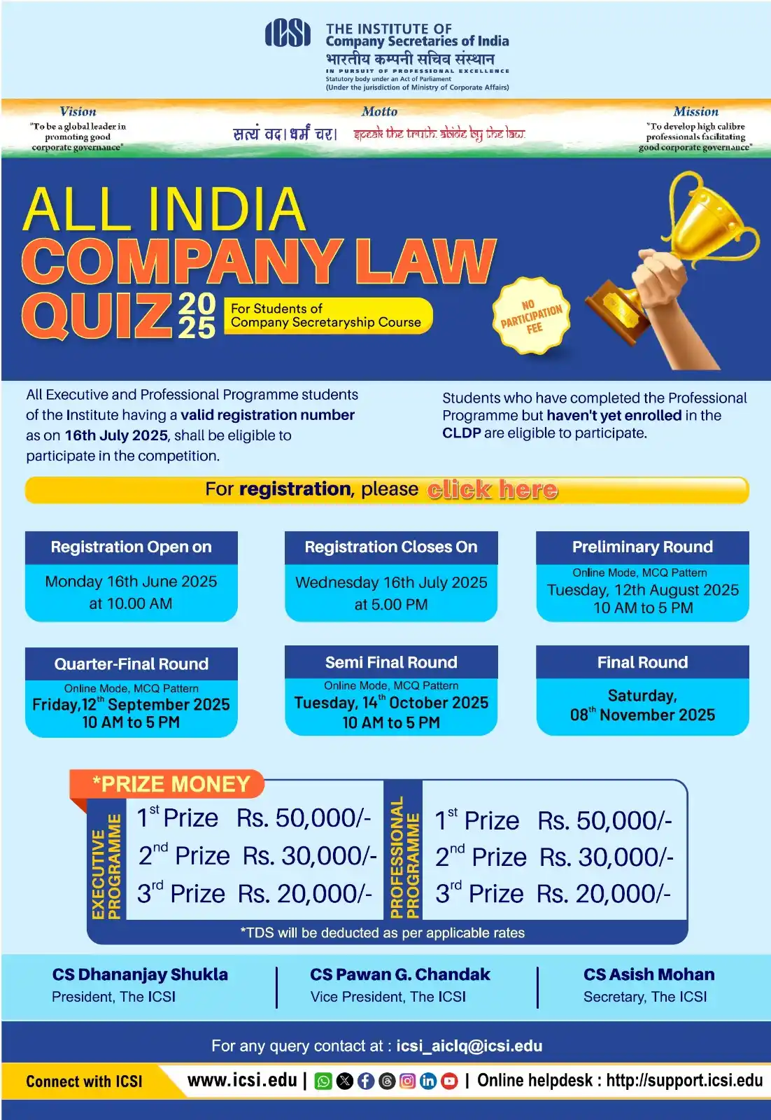 Image from The Institute of Company Secretaries of India (ICSI): Register now for the All India <a class="text-blue-500 hover:underline...