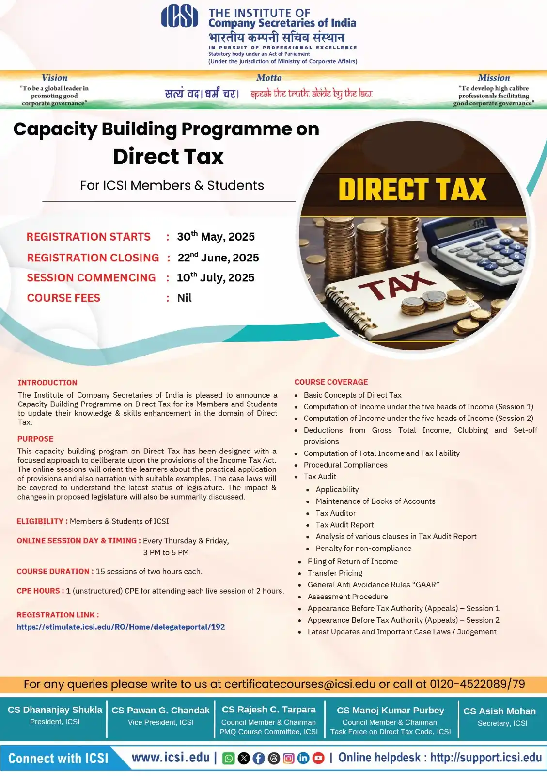 Image from The Institute of Company Secretaries of India (ICSI): Sharpen your skills in the ever-evolving landscape of <a class="text-b...