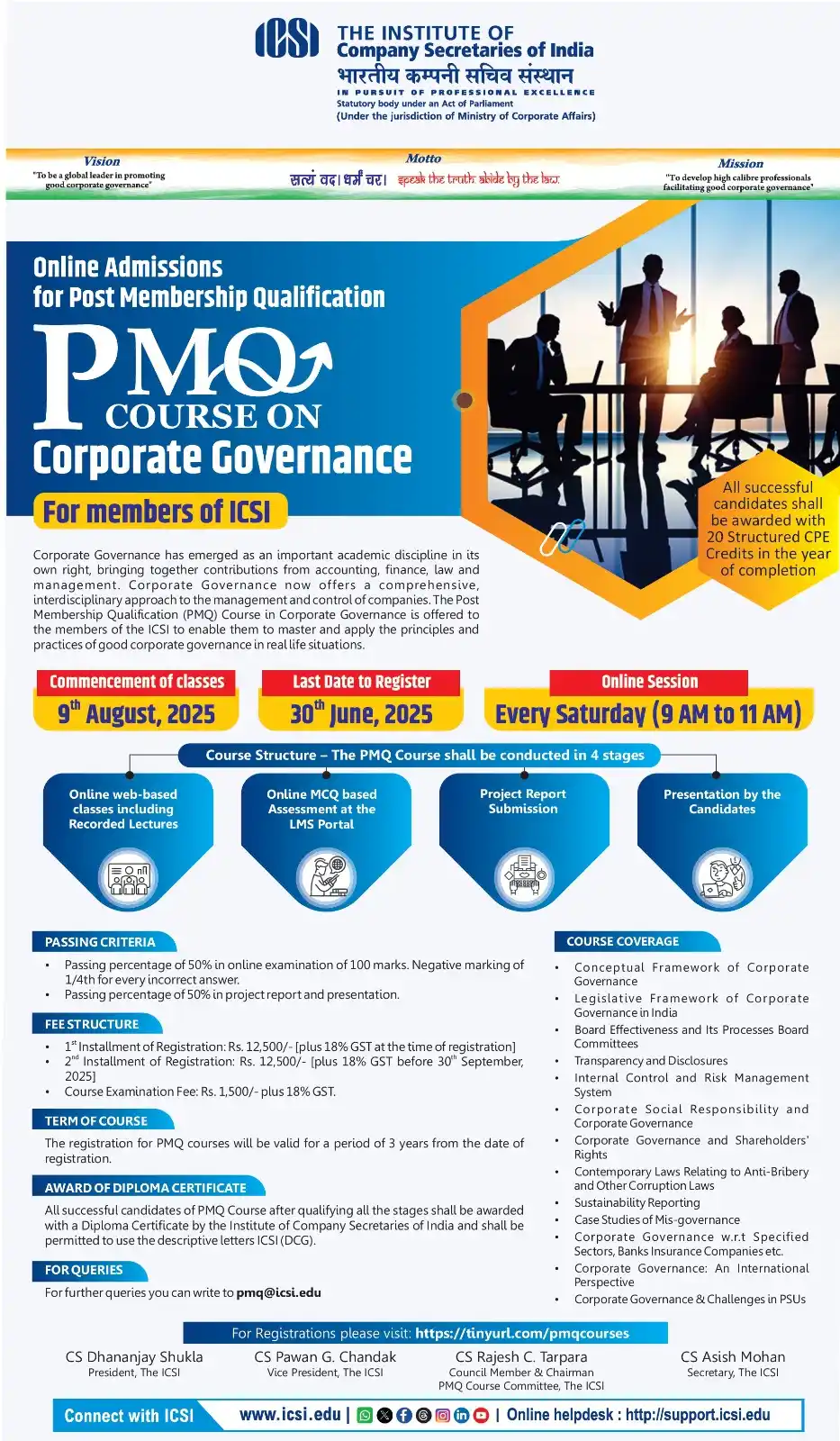 Image from The Institute of Company Secretaries of India (ICSI): Stand out in the responsible business landscape by joining the <a clas...