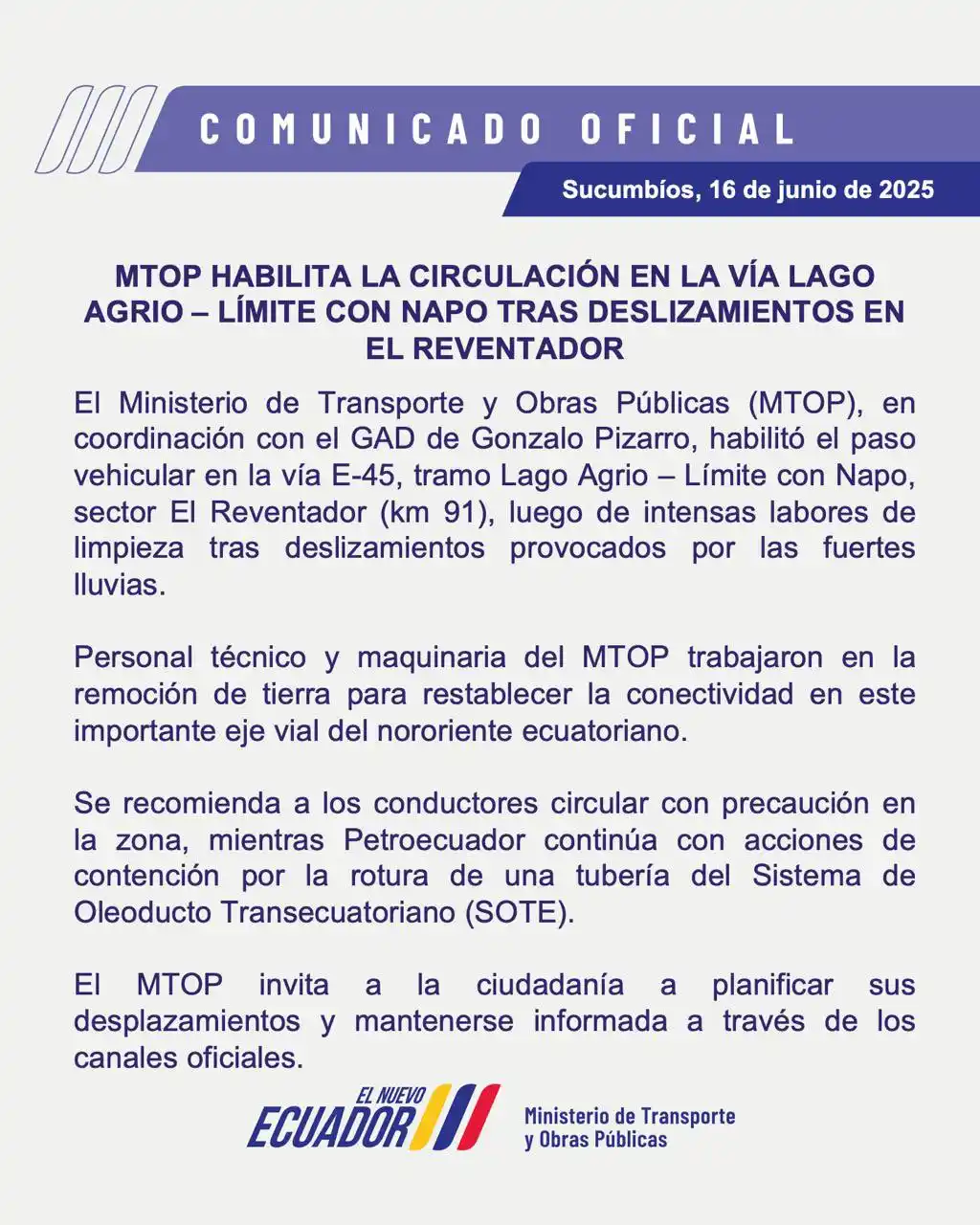 Image from NotiDiario Ecuador: <a class="text-blue-500 hover:underline cursor-pointer" href="/hashtag...