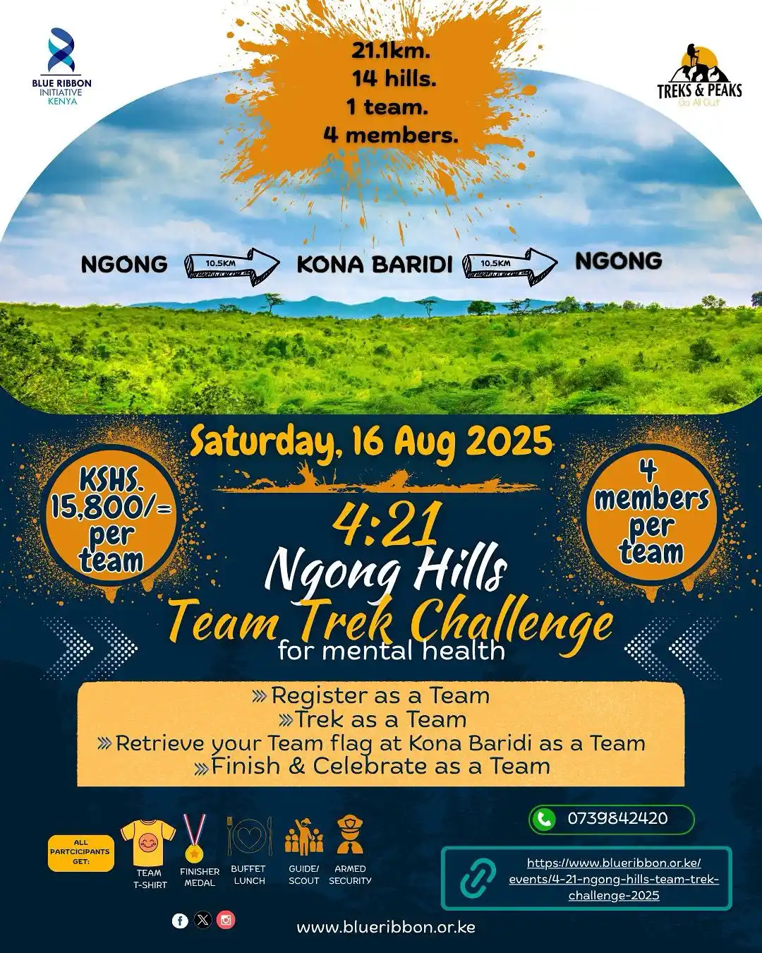 Image from BLUE RIBBON Actives Channel 💙: 🌄 *The 4:21 Ngong Hills 21km Team Trek Challenge* 16th August 2025, ...