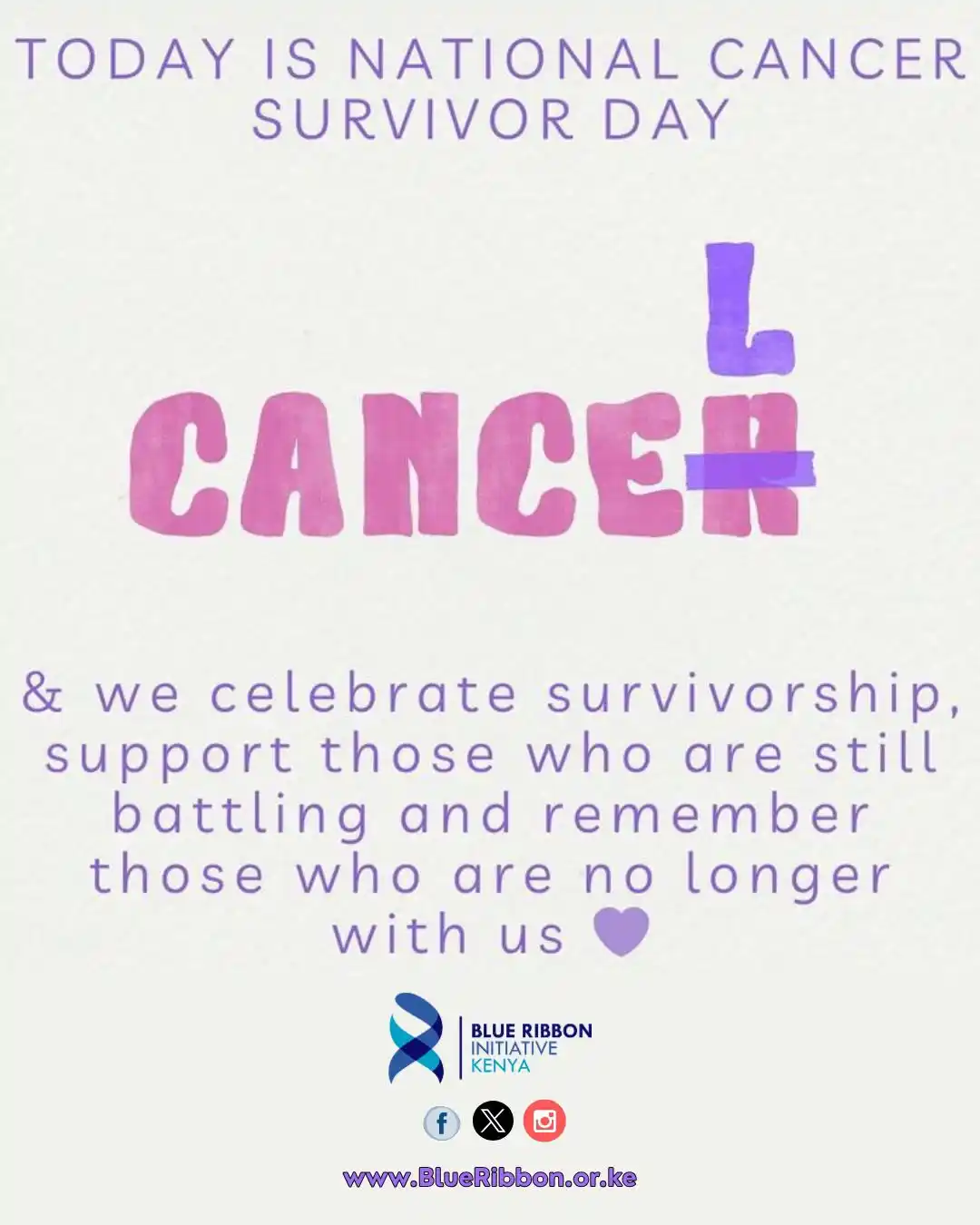 Image from BLUE RIBBON Actives Channel 💙: 🎗️ Today, 1st June, on National Cancer Survivor Day, we celebrate str...