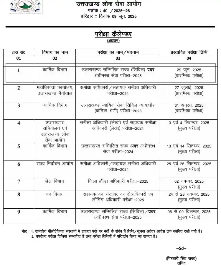 Image from gyan sir education: UKPSC UPDATED CALENDAR — 9 JUNE 2025 https://t.me/+QDo_jIGQwbcBL8_F...