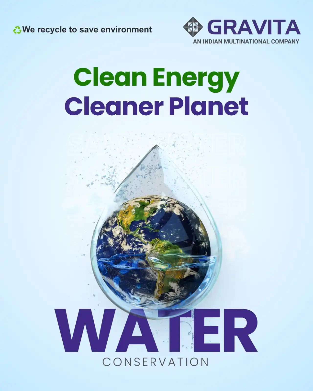 Image from Gravita - We recycle to save environment: Water is life and at Gravita, we're dedicated to its responsible use...