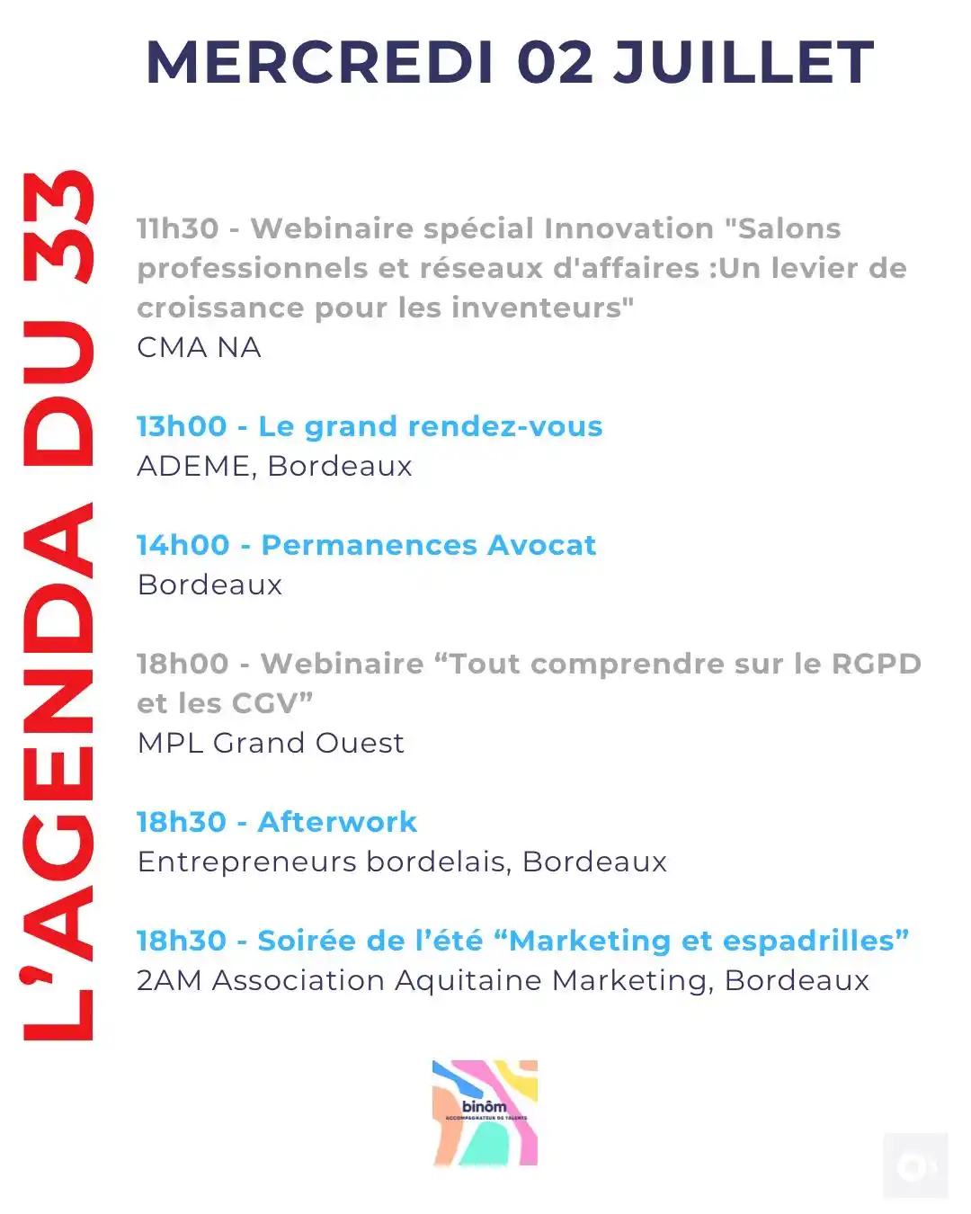 Image from L’AGENDA de l’Entrepreneur & du Porteur de Projet : 11h30 - Webinaire spécial Innovation "Salons professionnels et réseaux...