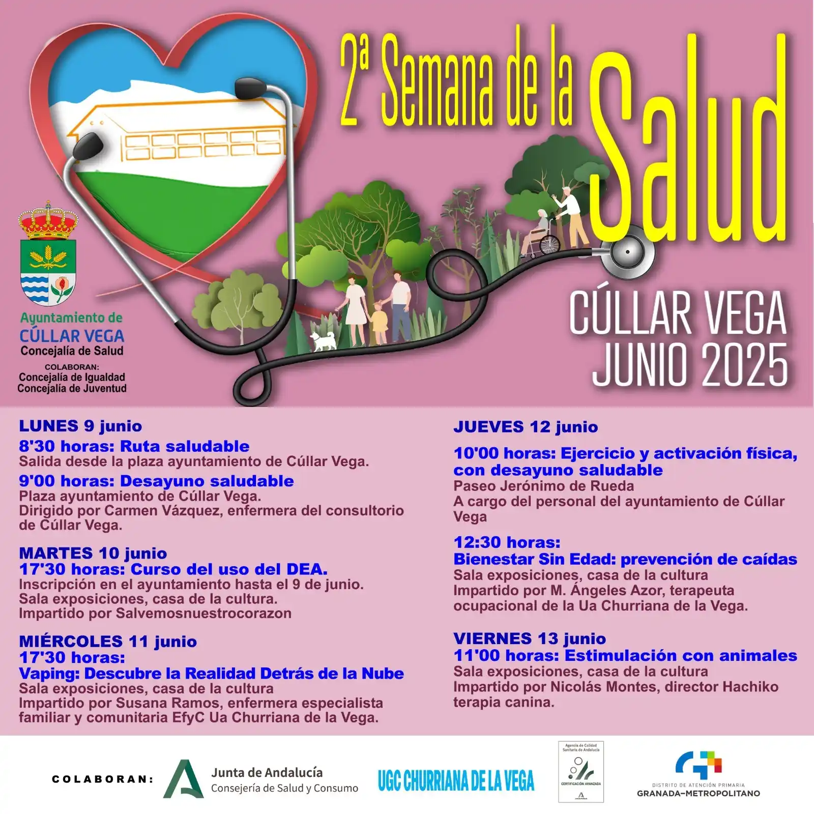 Image from Cúllar Vega Informa 🇸🇱: 🏥 *2ª Semana de la Salud en Cúllar Vega* 🗓 *Fechas:* del lunes 9 al...