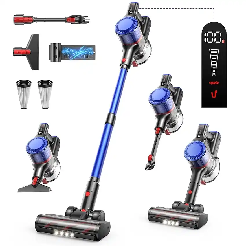 Image from Offerte e Sconti Gratis: 👀 45kPa/550W/60Mins Aspirapolvere Senza Fili Potente Scopa Elettrica ...