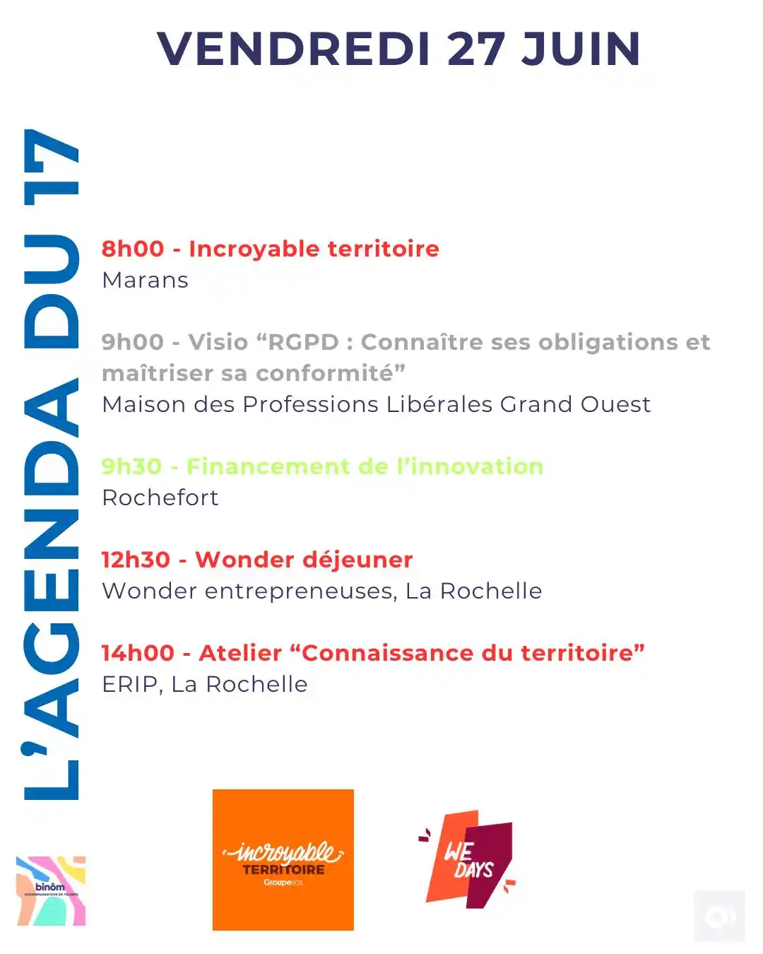 Image from L’AGENDA de l’Entrepreneur & du Porteur de Projet : 8h00 - Incroyable territoire Marans tdtcreator https://www.eventbrite....