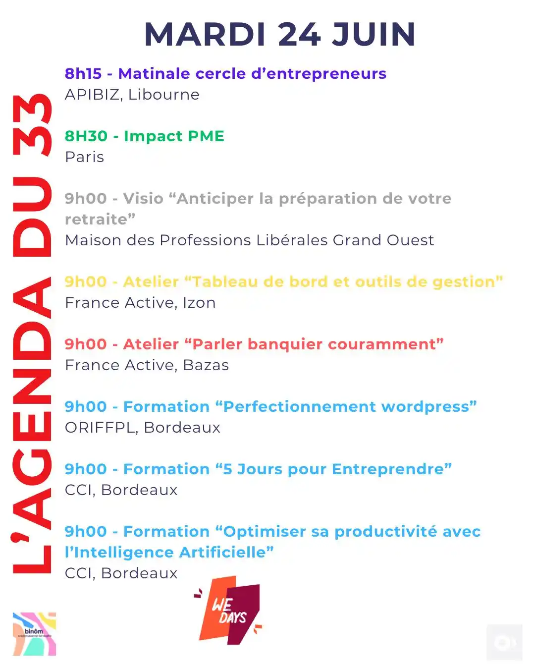 Image from L’AGENDA de l’Entrepreneur & du Porteur de Projet : 8h15 - Matinale cercle d’entrepreneurs APIBIZ, Libourne https://www.ev...