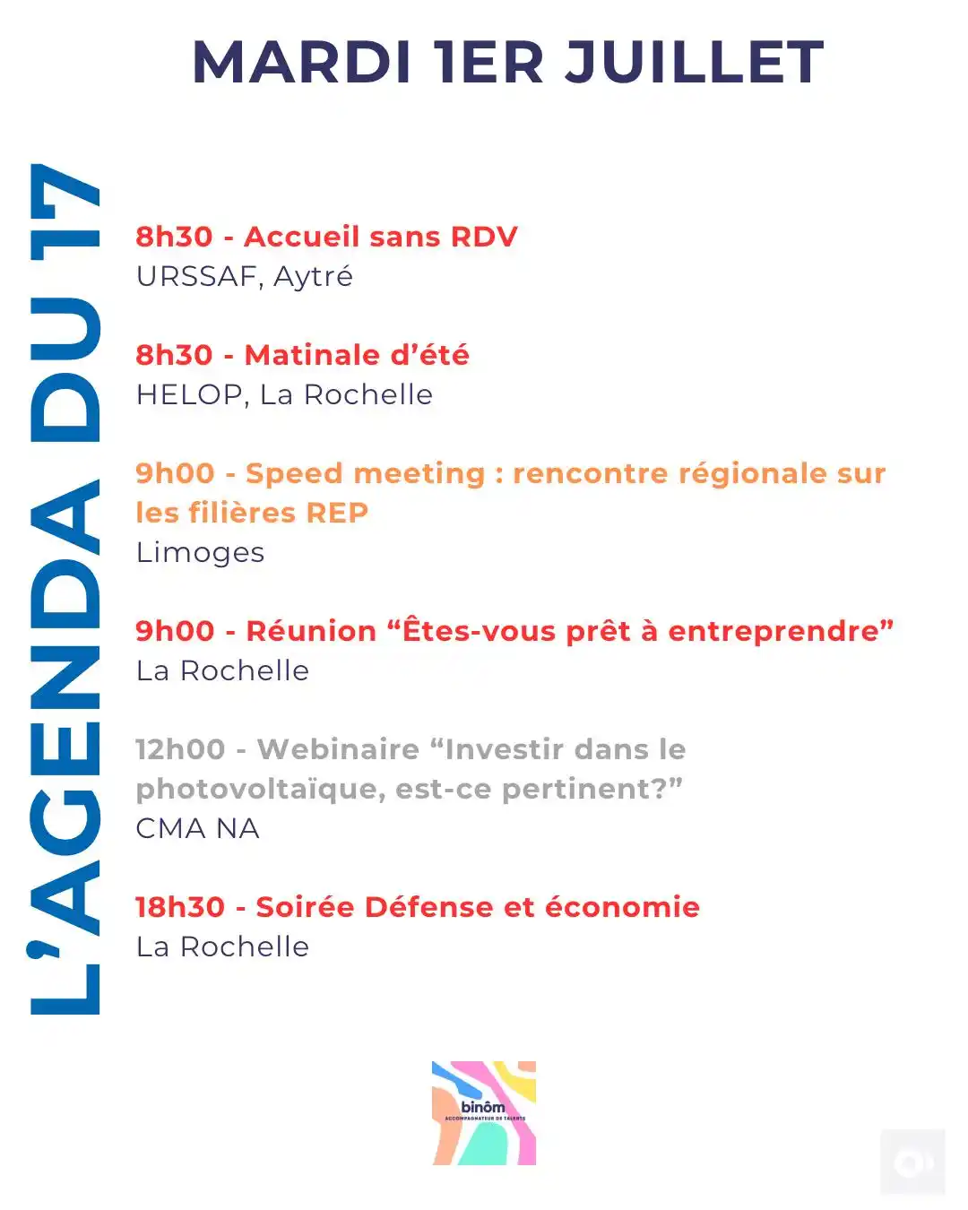 Image from L’AGENDA de l’Entrepreneur & du Porteur de Projet : 8h30 - Accueil sans RDV URSSAF, Aytré https://poitou-charentes.urssaf....