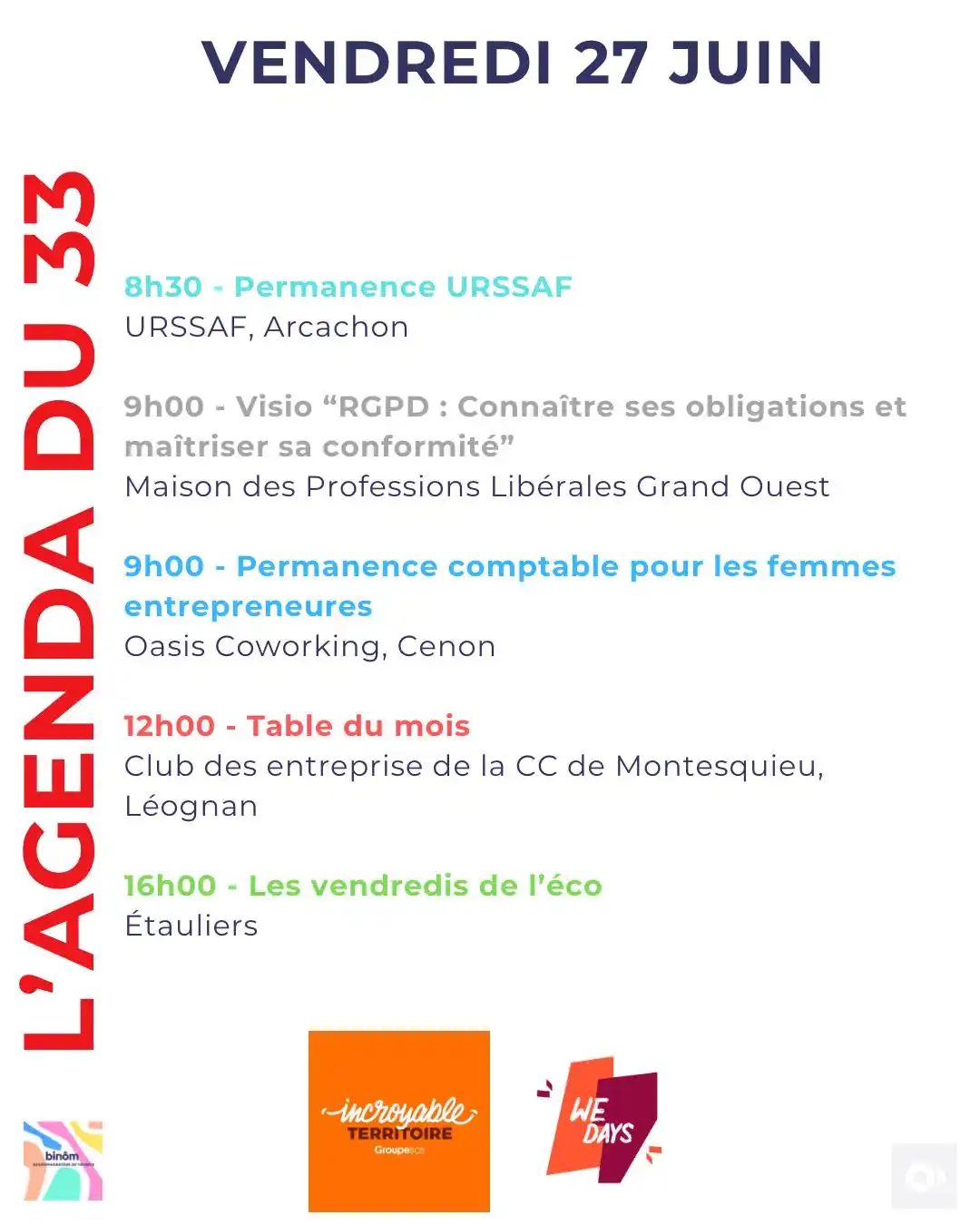 Image from L’AGENDA de l’Entrepreneur & du Porteur de Projet : 8h30 - Permanence URSSAF URSSAF, Arcachon https://aquitaine.urssaf.fr/...