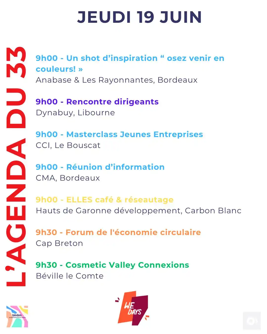 Image from L’AGENDA de l’Entrepreneur & du Porteur de Projet : 9h00 - Un shot d’inspiration “ osez venir en couleurs ! » Anabase & Le...