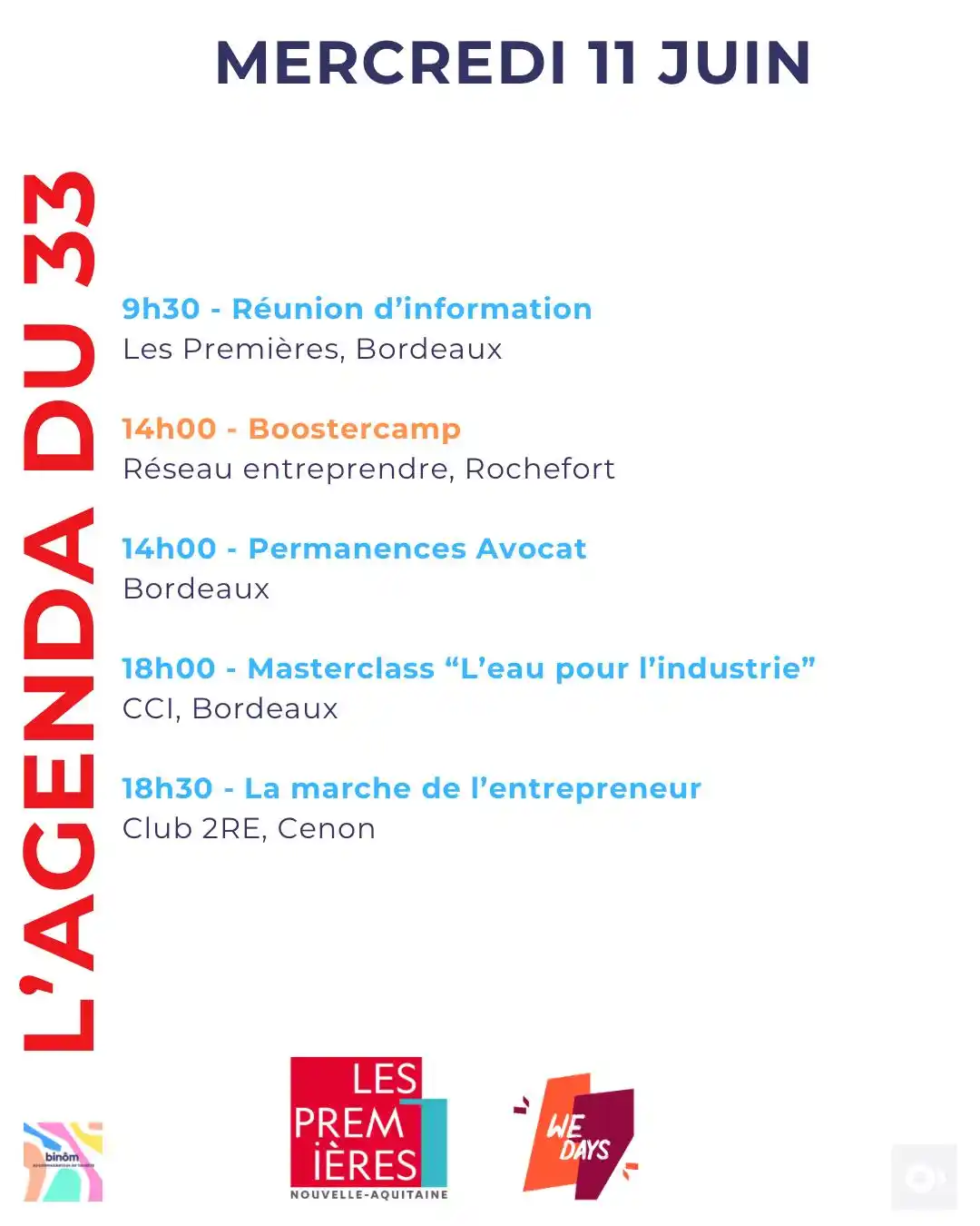 Image from L’AGENDA de l’Entrepreneur & du Porteur de Projet : 9h30 - Réunion d’information Les Premières, Bordeaux https://www.lespr...