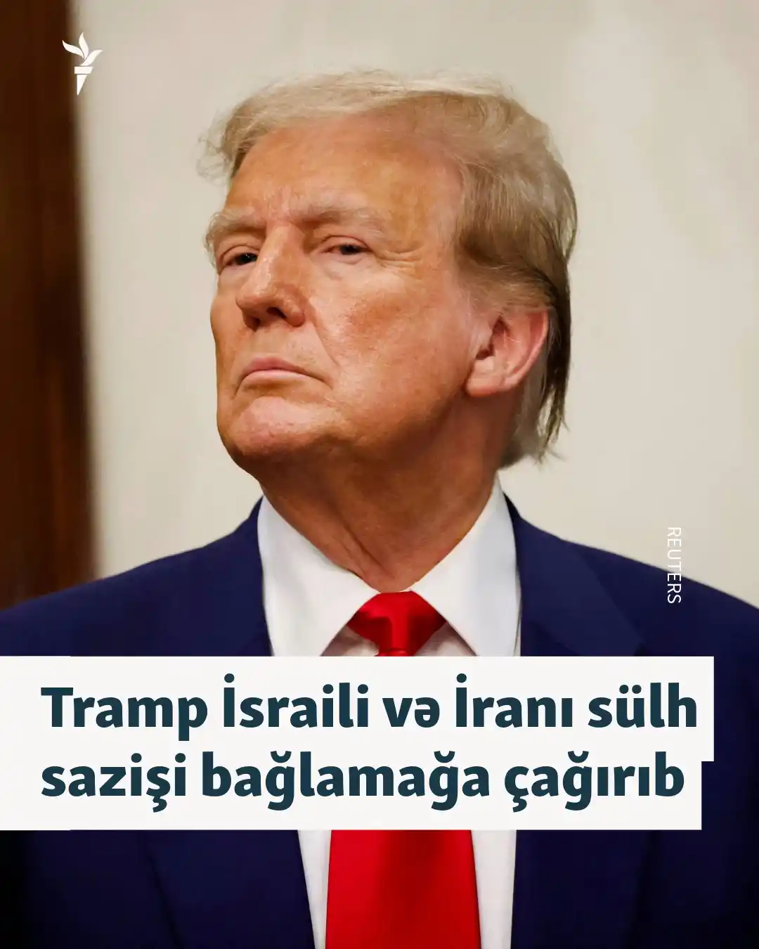 Image from AzadliqRadiosu: ABŞ prezidenti Donald Tramp İsraillə İranı sülh sazişi bağlamağa çağır...