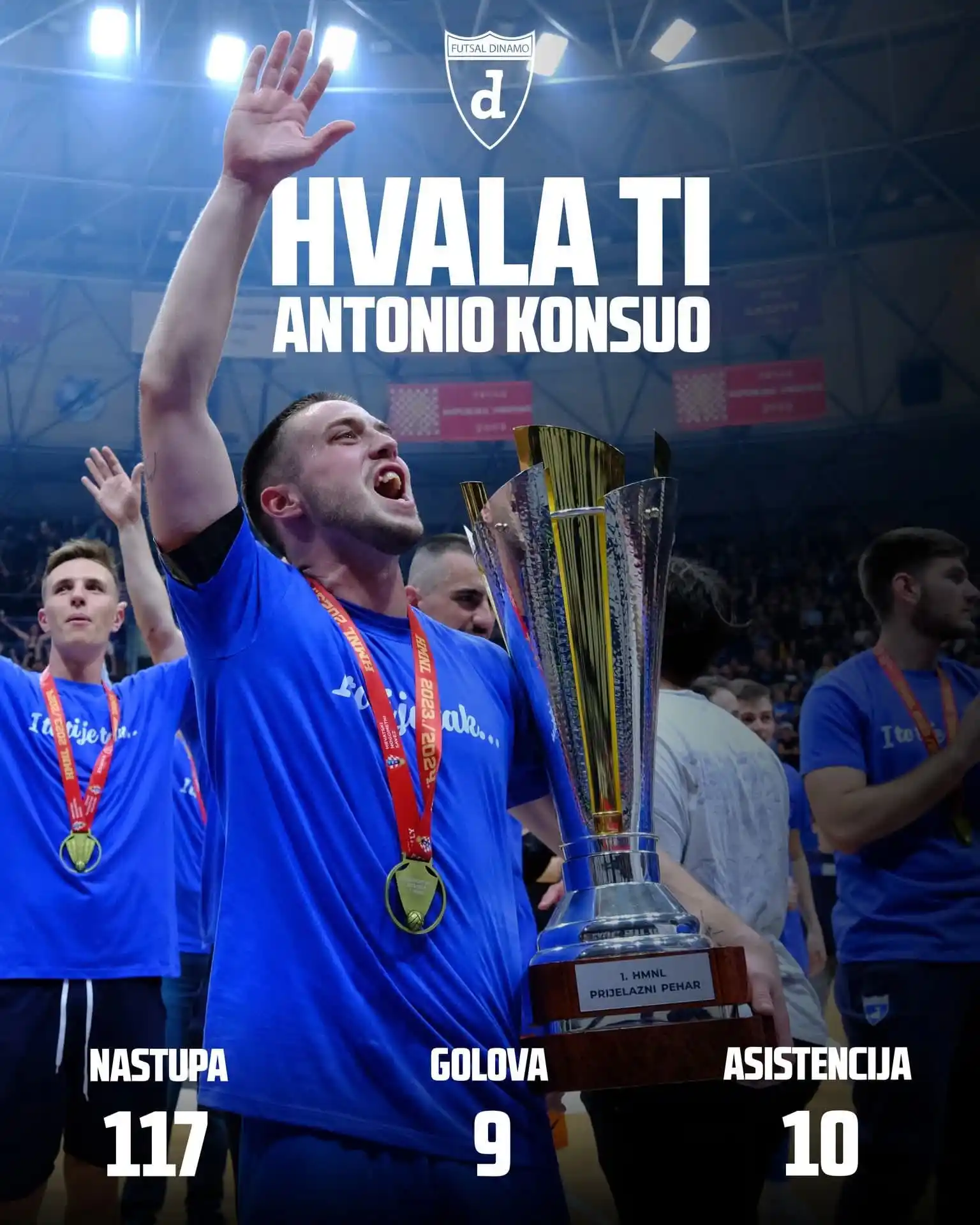 Image from Futsal Dinamo: 🔵 Antonio Konsuo više nije igrač Futsal Dinama ❗ 💙 Prcko, hvala ti ...