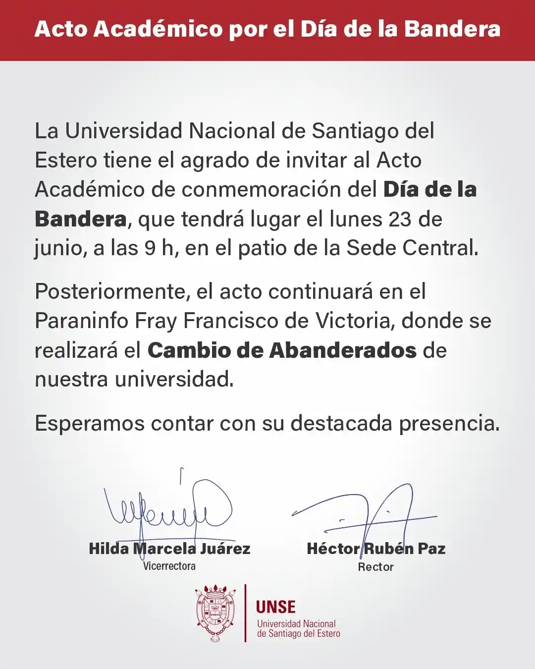 Image from UNSE - Universidad Nacional de Santiago del Estero: 🇦🇷Acto Académico por el Día de la Bandera en la UNSE🇦🇷 📎La UNSE ...