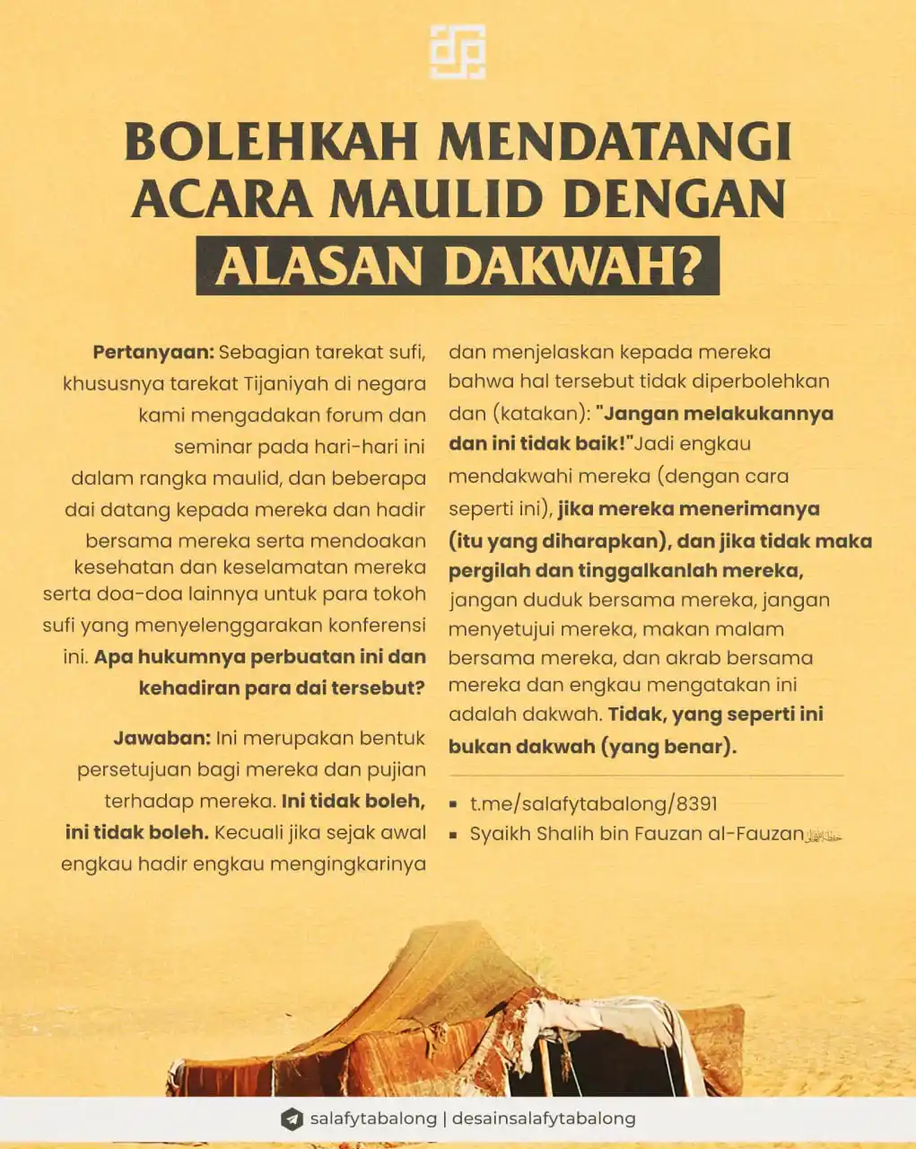 Image from Poster Faedah: Bolehkah Mendatangi Acara Maulid......