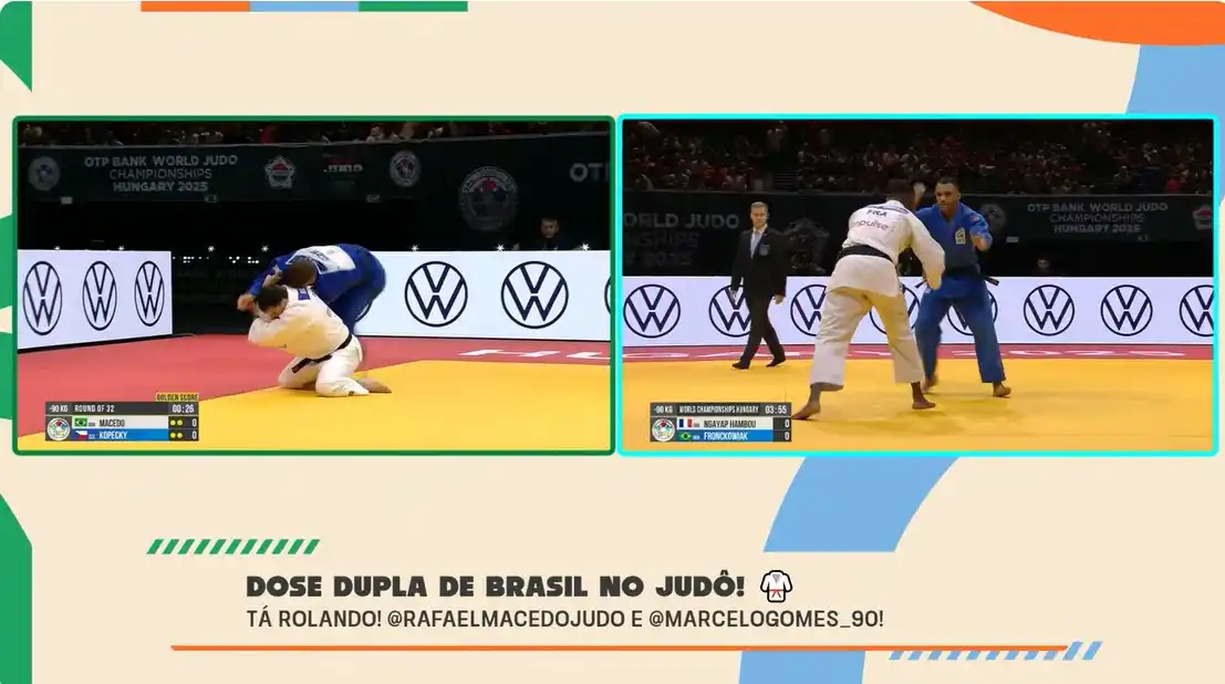 Image from CazéTV: BRASIL EM DOSE DUPLA NO MUNDIAL DE JUDÔ!!! VEM TORCER COM A GENTE! 🇧�...