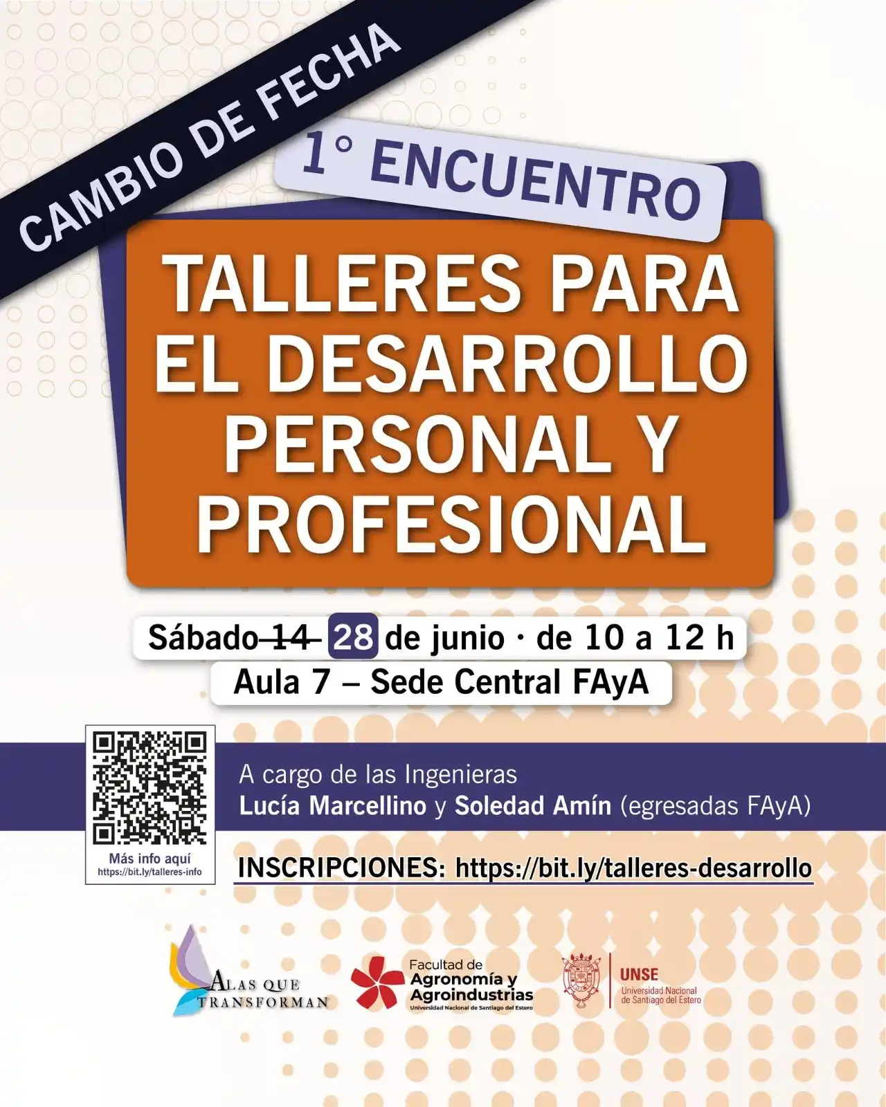 Image from UNSE - Universidad Nacional de Santiago del Estero: ⚠️ 📣 CAMBIO DE FECHA TALLERES PARA EL DESARROLLO PERSONAL Y PROFESIO...