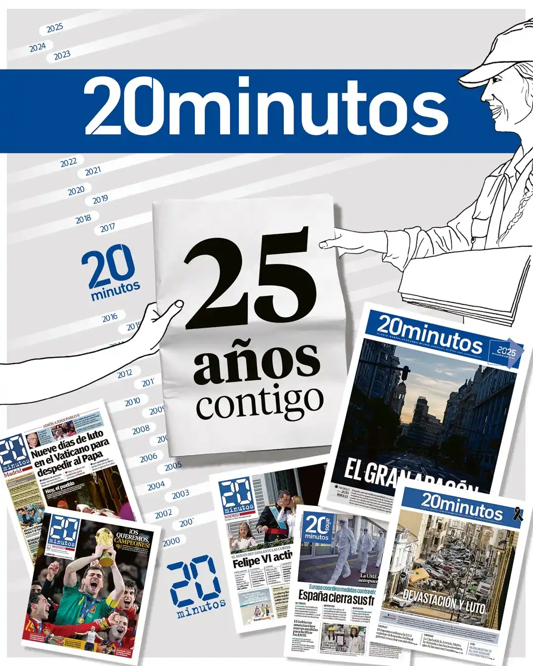 Image from 20minutos: 🎉 *¡Celebramos 25 años contigo!* 🎉 📰 *20minutos cumple 25 años y...