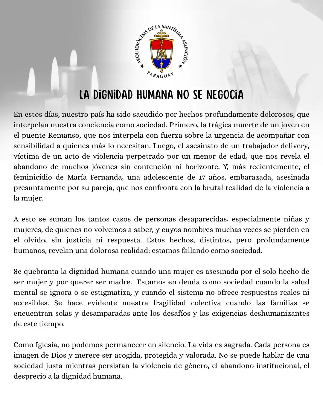 Image from Arzobispado de Asunción: <a class="text-blue-500 hover:underline cursor-pointer" href="/hashtag...